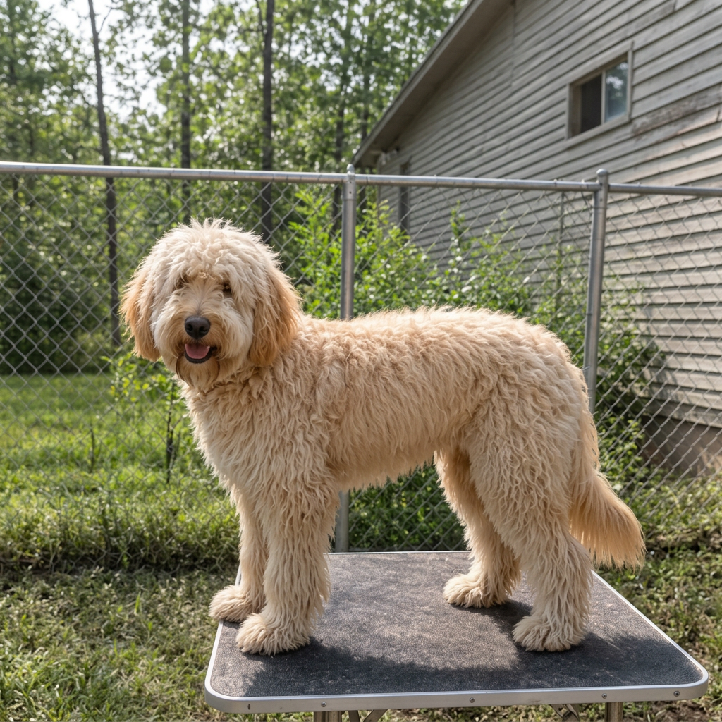 Dog before grooming
